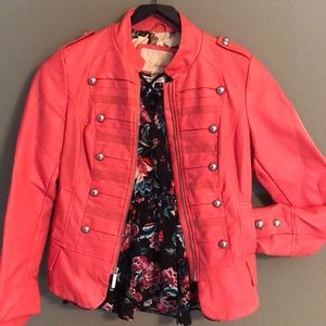 Pleather pink blazer jacket